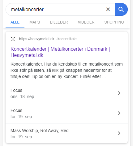 mobil søgeresultat